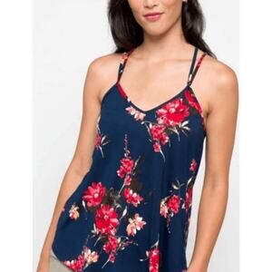 Papermoon Stitch Fix Basima Strappy Back Knit Navy P2XL Floral Tank Whimsygoth